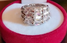 BELLISSIMO ANELLO VINTAGE DIAMANTI FANCY ANNI '40 LEGA ARGENTO-PLATINO:PREZIOSO!