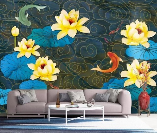 Carta parati lotus pesce - da,