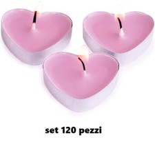 Set 120 Pezzi Candele Rosa Forma Di Cuore Tealight Lumini bal