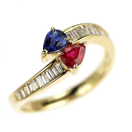 Anello k18yg con diamanti - k18yg,