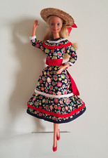 Outfit floreale +cappello in paglia anni '70 Vintage per Barbie  -NO DOLL