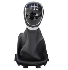 Cuffia Cambio + Pomello Per Ford Ecosport 2013-2018 In Pelle 5 Marce Con Agganci