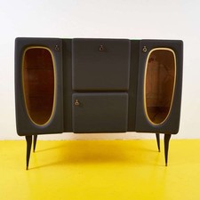 credenza vetrina anni 50 nera