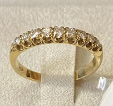 ANELLO FEDINA IN ORO GIALLO 18 kt. CON NOVE DIAMANTI NATURALI BRILLANTE