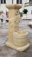 FONTANA A COLONNINA COLONNA DA GIARDINO PER ESTERNO IN CEMENTO  MARMO ALT  86 CM
