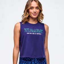Zumba Sizzlin' Canotta Muscolare Sciolta - Soft Navy ~ XS S M L XL ~ Nuova!