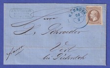 Hannover Georg V. 3 Groschen Michel n. 19 a su lettera da Harburg a Verl