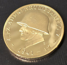 PANZER Div ELMETTO ACCIAIO SOLDATINO ORO 24K medaglia medaglione 1941/42 WWII WW2 tedesco