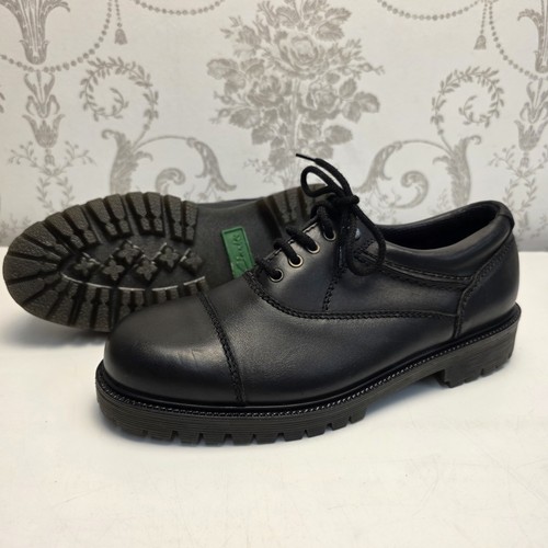 Clarks black leather gum - black,