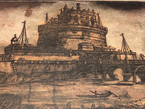 Antico disegno veduta del - antico,