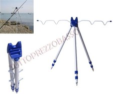 Supporto telescopico per canna da pesca treppiede porta appoggia canne pescare