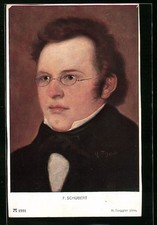 Cartolina Ritratto di Franz Schubert, compositore 