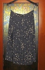 Gonna a pois, blu taglia 42, in seta