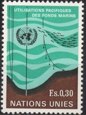 NAZIONI UNITE ONU (Ginevra) 1971 - MNH** 0,30 FS uso pacifico fondali marini#NUW