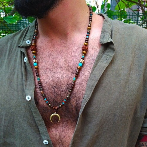 Collana lunga con perline - , in
