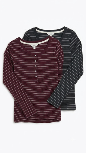 Nuovo top henley righe a - henley,