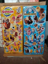 Targa Tabella Cartello Gelati  SANSON e SAMMONTANA  set di 2 pezzi  in lamiera