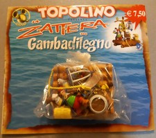 LA ZATTERA DI GAMBA DI LEGNO TOPOLINO GADGET COMPLETO CON CARTONATO no fumetto