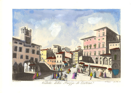 Cortona vduta della piazza - della,