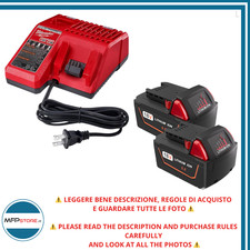 Caricabatterie universale Milwaukee M 12-18C + 2 batterie M18 Lithium