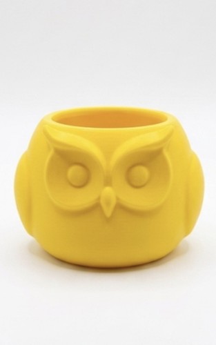 Vaso portapenne gufo - portapenne, giallo