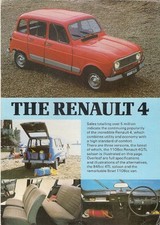 Brochure vendita foglio singolo Renault 4 Estate & Van 1981 mercato Regno Unito TL GTL F6