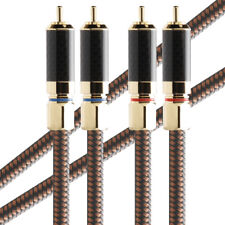 Coppia OCC Filo Rame Placcato Oro Spina HiFi Audio Segnale Interconnessione Cavo RCA