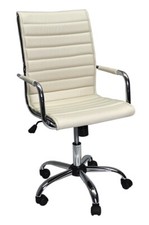 Sedia ufficio operativa girevole, ecopelle mod. Asti  Beige - Difettata