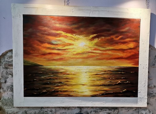 Tramonto quadro ad - quadro, olio