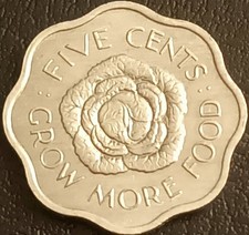 SEYCHELLES MONETA 5 CENTS 1972