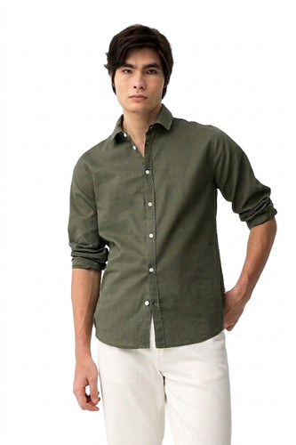Camicia misto lino cotone