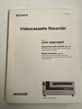 Sony UVW-1800/1800P Manuale