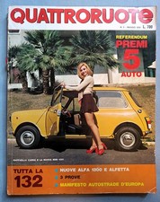 QUATTRORUOTE 197 1972 RAFFAELLA CARRA-FIAT 132-ALFA ALFETTA-MINI-PORSCHE-FLAVIA