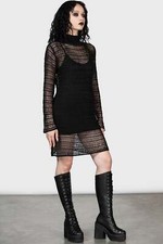 KILLSTAR Strickkleid - Rebecca's Rage Mesh durchsichtig Goth Gothic Alternative
