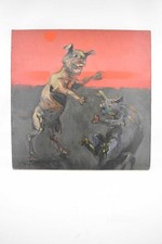 Quadro Dipinto Su Tela Cane E