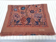 Foulard donna vintage Basile sciarpa scarf marrone in cotone anni 70 cm 130 x 40