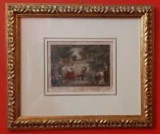 Roma costumi tradizionali grafica del 1800 saltarello in cornice