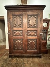ANTICO GRANDE ARMADIO 1700 LEGNO NOCE GUARDAROBA PIEMONTESE 2 ANTE DISPENSA OLD