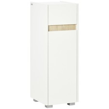 kleankin Mobiletto Bagno con Cassetto e Armadietto con Ripiano in Legno Bianco