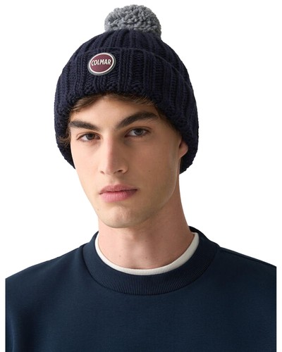 Cappello coste con pompon - a,