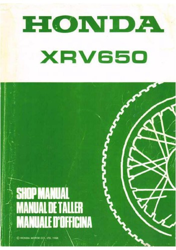 Manuale officina honda xrv650 - manuale,
