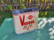 vecchia lattina olio VEEDOL, vuota, 5 litri, latta, auto d'epoca, lattina olio vintage, midcentury