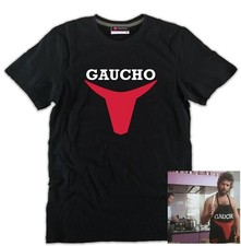 T-shirt nera Manuel Fantoni Gaucho replica grembiule verdone cult film borotalco