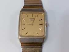 Seiko orologio vintage uomo donna 6530 5760 quartz (batteria) rettangolare 25 mm