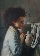 Antonio Mancini  (scuola) Scugnizzo napoletano [Dipinto ad olio con cornice]