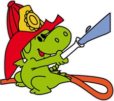 ADESIVO DECAL STICKER GRISU CARTONI ANNI 80 DRAGHETTO VOGLIO FARE IL POMPIERE