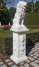 Leone Con Colonna Base Statua