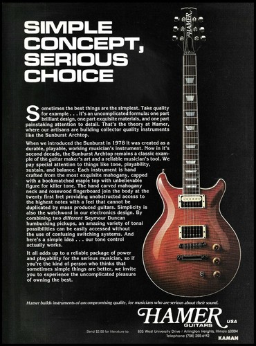 Pubblicità chitarra hamer - pubblicità,