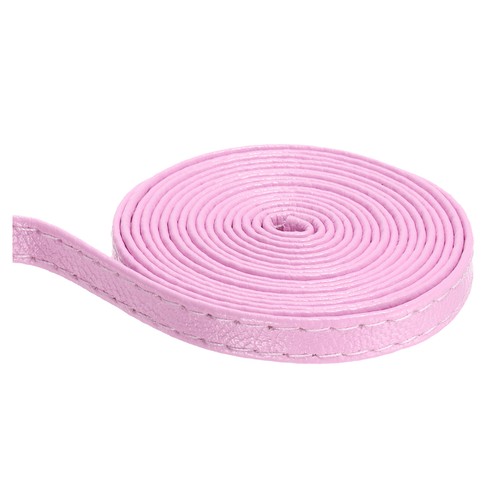 Pink leather strap 6mm - leather, 5m