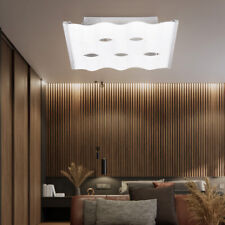 Lampada da Corridoio Plafoniera Cucina Vetro Satinato Ondulato Metallo Cromato